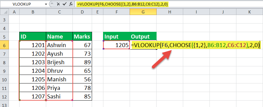 choose formula in excel Example 5-1