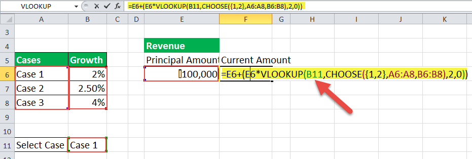 choose formula in excel Example 6-1