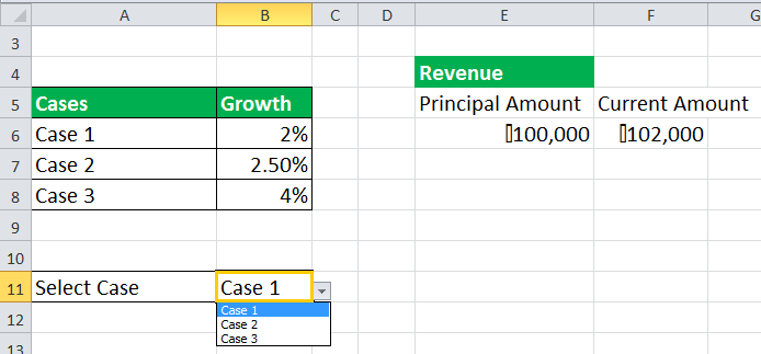 choose formula in excel Example 6