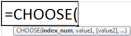 Choose Formula in excel