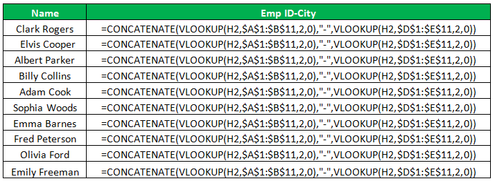 CONCATENATE Example 6