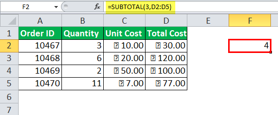 SUBTOTAL Example 1-4