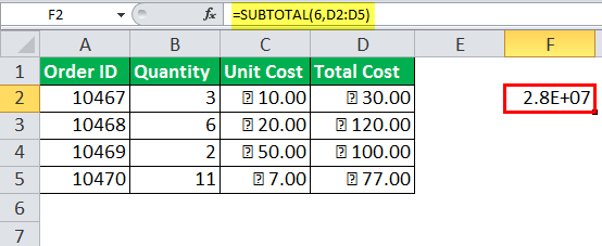 SUBTOTAL Example 1-7