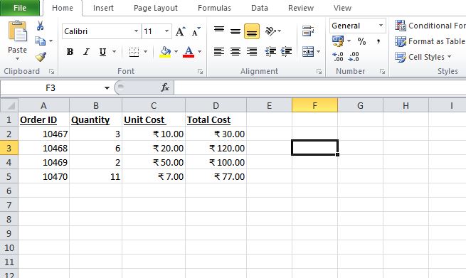 SUBTOTAL Example 1