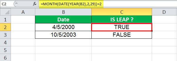 DATE Function in Excel Example 2