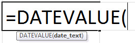 DATEVALUE Formula