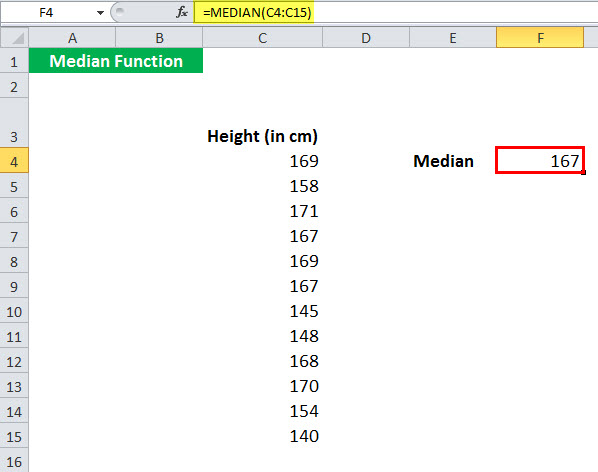 MEDIAN Function Example 2-2