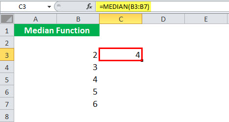 MEDIAN Function illustration 1-2