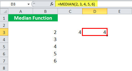 MEDIAN Function illustration 1-4