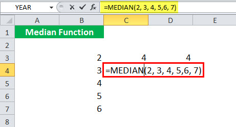 MEDIAN Function illustration 1-5