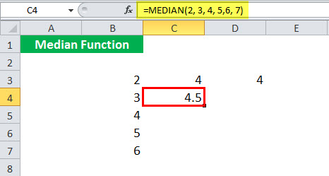 MEDIAN Function illustration 1-6