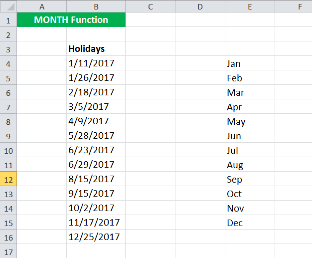 MONTH Example 3