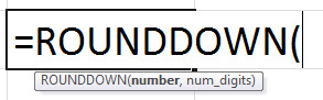 ROUNDDOWN Formula in Excel