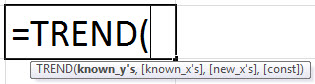 TREND Formula in Excel