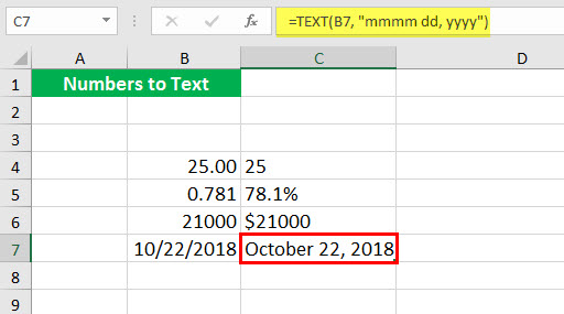 Convert to number ( Text function illustration - 1-11)