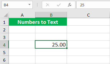 Convert to number ( Text function illustration - 1)