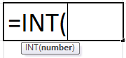 Formula of INT Function