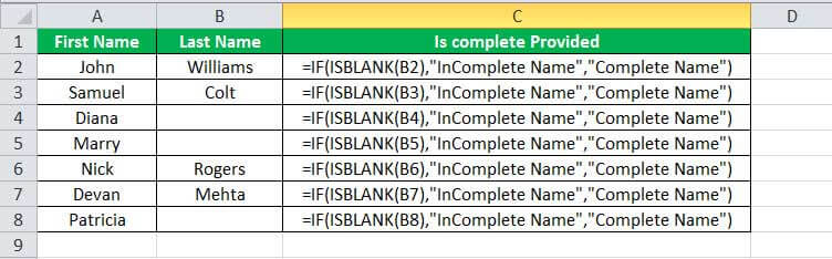 ISBLANK Example 2-1