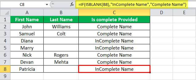 ISBLANK Example 2-2