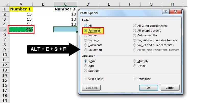 Paste Special Example 2-1