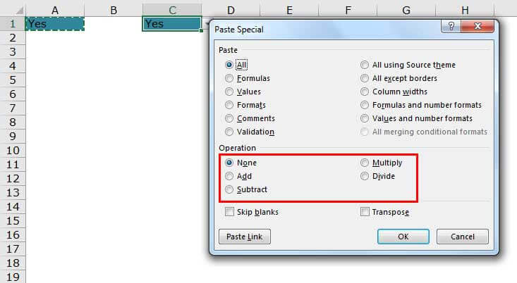 Paste Special Example 5-4