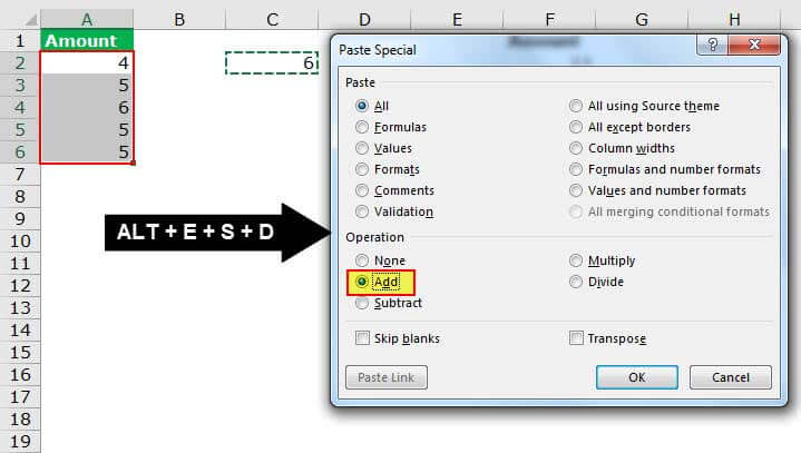 Paste Special Example 6-3