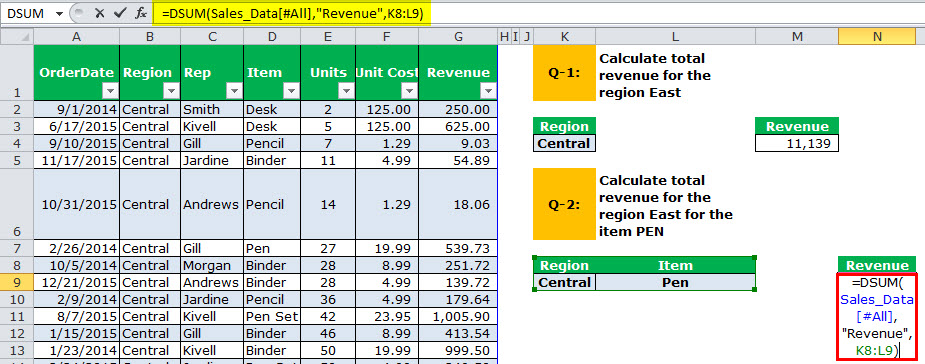 DSUM Example 2