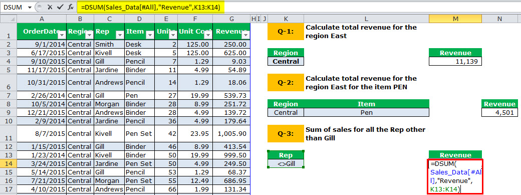 DSUM Example 3