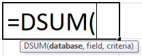 DSUM Formula