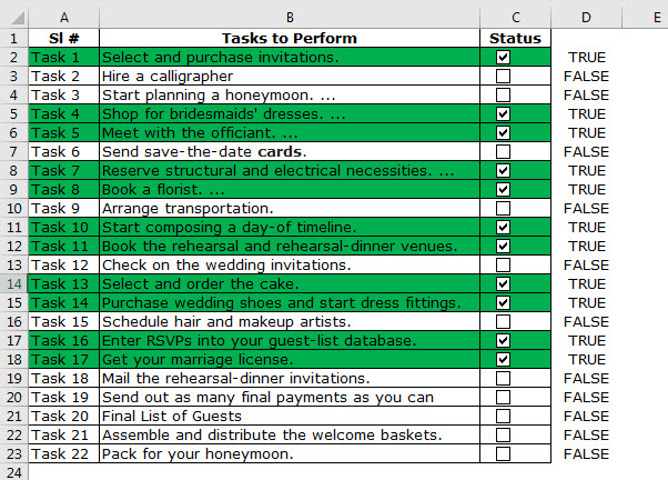 Marriage check list step 12