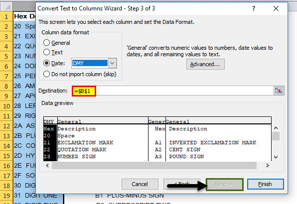 Text to Columns in Excel example 2-5