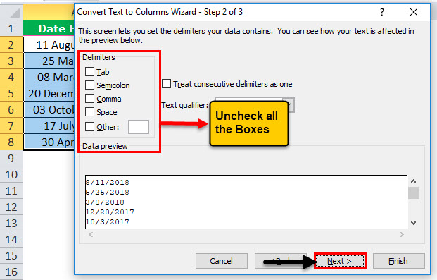 Text to Columns in Excel example 3-3