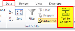 Using Text to Column Step 2