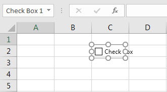 create check box in excel - step 2