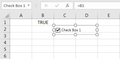 create check box in excel - step 5