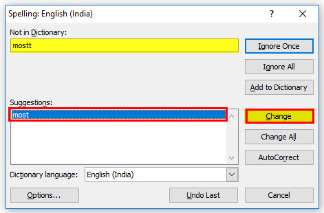 spell check in excel example 1-1