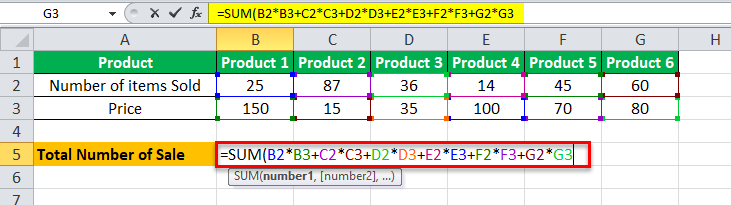 Arrays Formula in Excel example 1-1