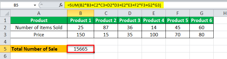 Arrays Formula in Excel example 1-2