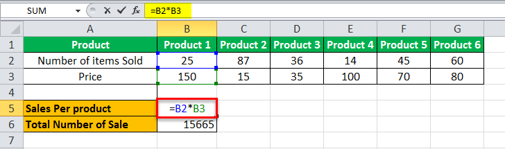 Arrays Formula in Excel example 2-1