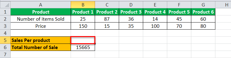 Arrays Formula in Excel example 2