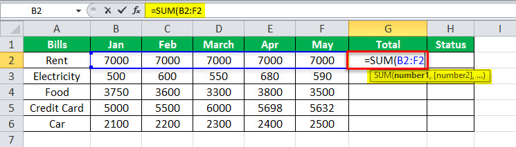 Equation in Excel Example 2-2