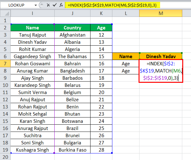 Index match as Vlookup alternatives example 1-1