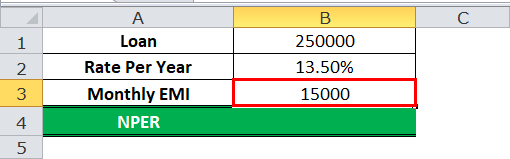 NPER funcrion example 1-3