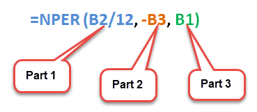 NPER funcrion example 1-5