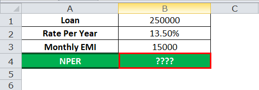 NPER funcrion example 1