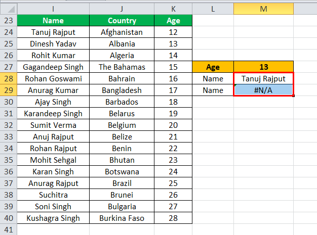 Using Index Match Example 1-3