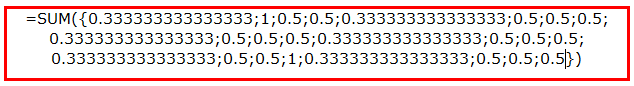 Using SUM and COUNTIF formula 1-4