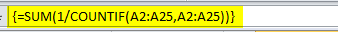 Using SUM and COUNTIF formula 1