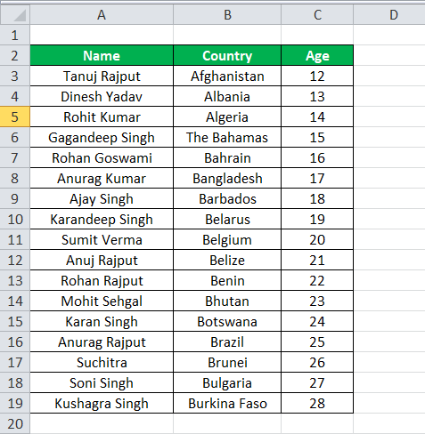 lookup function example 1