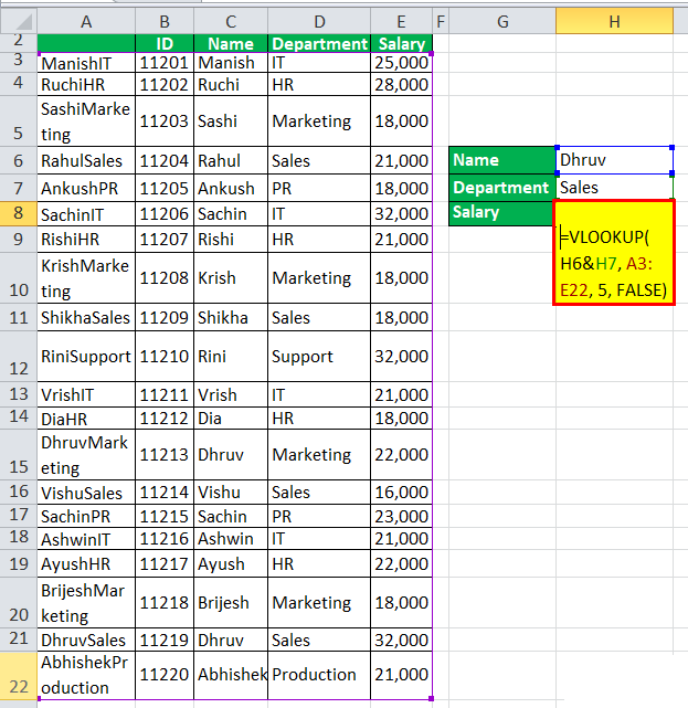 use the Excel VLOOKUP formula